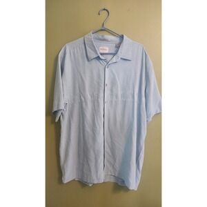 Quiksilver Waterman Collection Men's Short Sleeve Shirt XL‎ Palm Trees BLUE